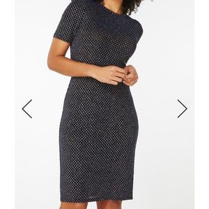 Navy Glitter Diamond Patterned Bodycon Party Dress